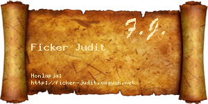 Ficker Judit névjegykártya